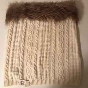 Talbots faux fur/cable knit infinity scarf